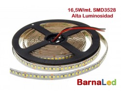Tira LED 5 mts Flexible 82,5W 1020 Led SMD 3528 IP20 Blanco Cálido Alta Luminosidad